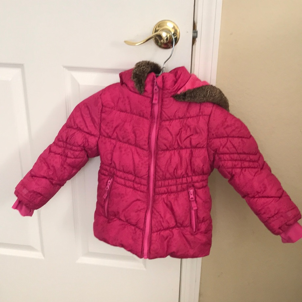 Girls OshKosh Puffer Jacket - Pink, Size 5